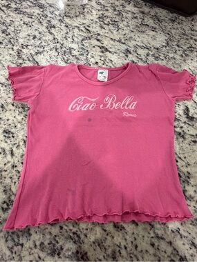 Ciao Bella Girls' Pink Ruffle Sleeve Tee